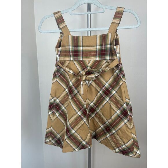 n/a Other - Vintage 50's 60s Brown Plaid Handmade Hand Stitched Girls Jumper Dress Size S